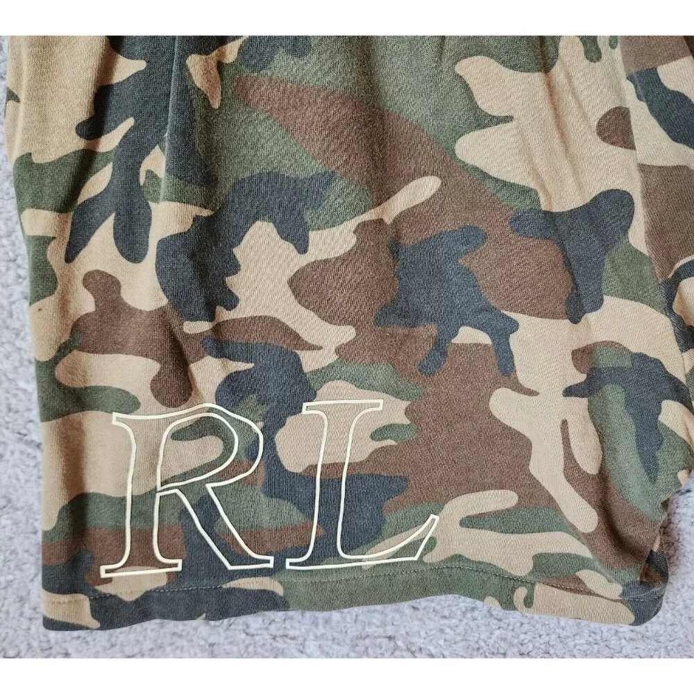 True Religion Camo Spellout Drawstring Basketball‎ Knit Shorts Size XL 36 Waist